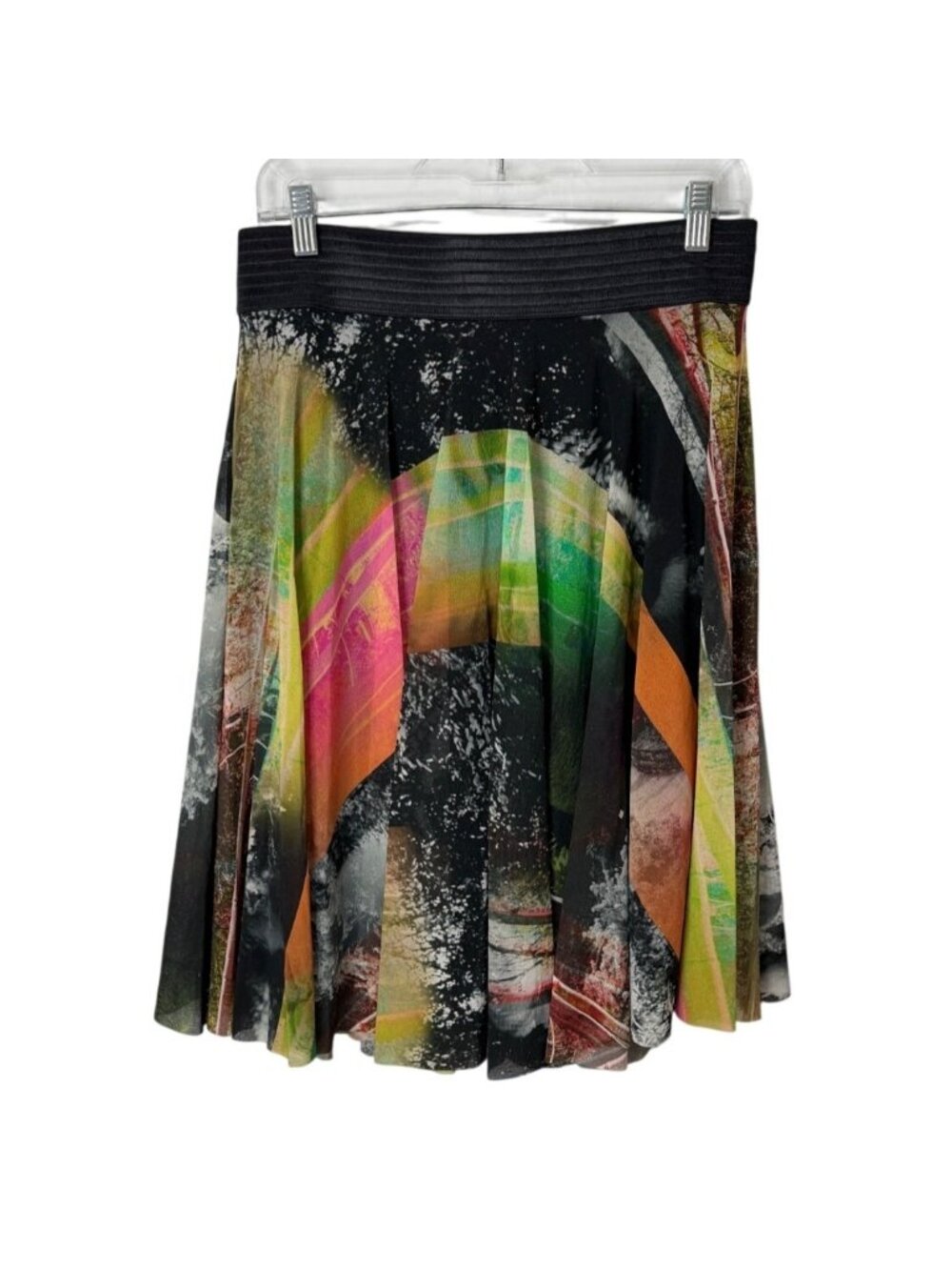 Petit Pois By Viviana G Womens Size L Skirt Mesh Abstract Print Pleated Pull-On
